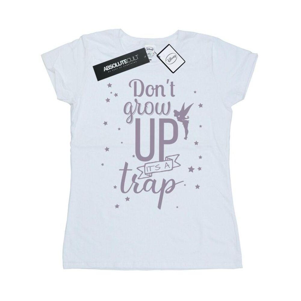 Tinkerbell Womens/Ladies Don�'t Grow Up Cotton T-Shirt / White